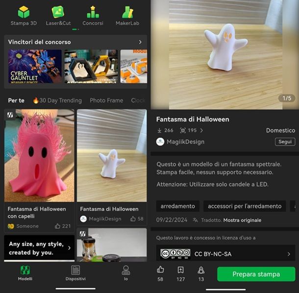 Come funziona l'app di una stampante 3D