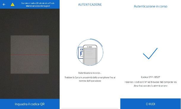 Scansione codice QR CieID 