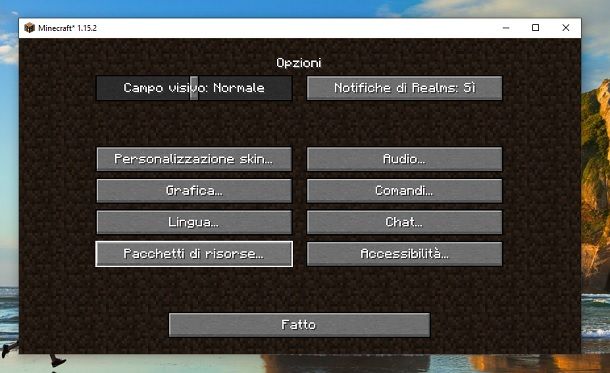 Pacchetti di risorse Minecraft