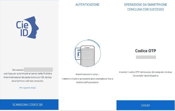 Scansione del codice QR con CieID