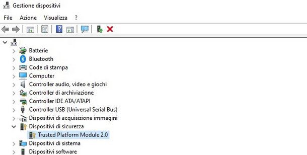 Controllare la presenza del modulo TPM 2.0 nel proprio PC