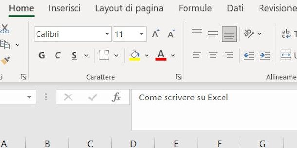 formattazione testo excel