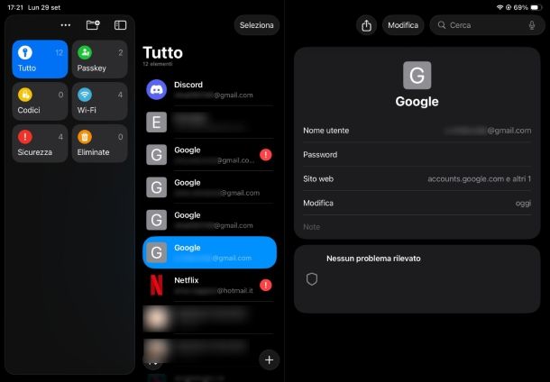 Accedere all'account Google da iOS/iPadOS