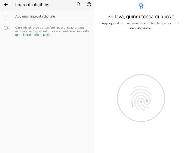 impronta digitale android