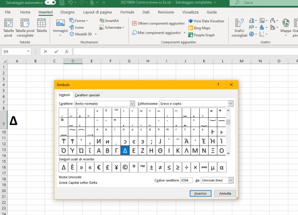 come scrivere su excel