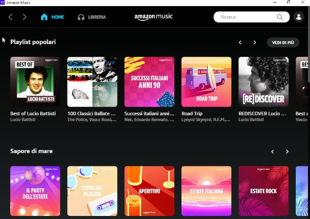 App di Amazon Prime Music