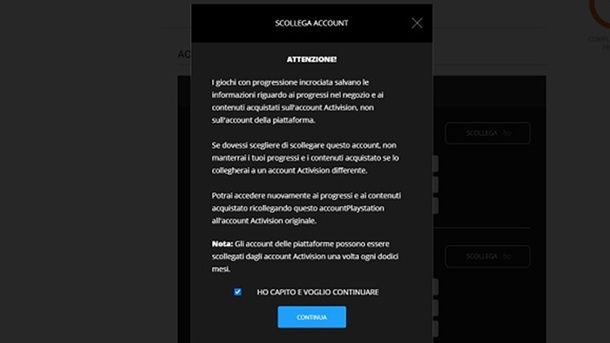 Messaggio avvertimento profilo PSN Warzone