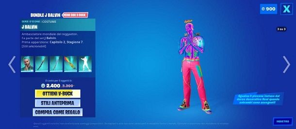 Contenuto bundle J Balvin Fortnite