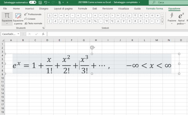 come scrivere su excel