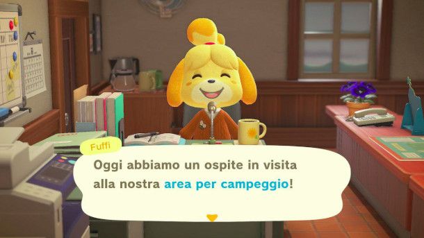 Annuncio di un visitatore in Animal Crossing: New Horizon