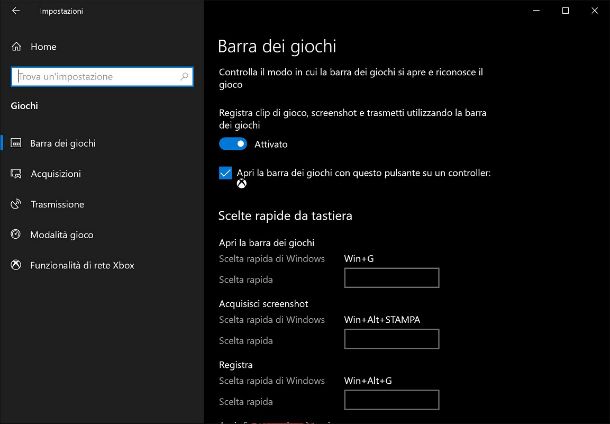 Registrare schermo Windows