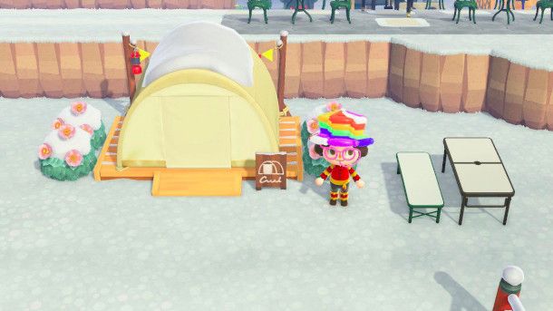 Accampamento in Animal Crossing: New Horizon