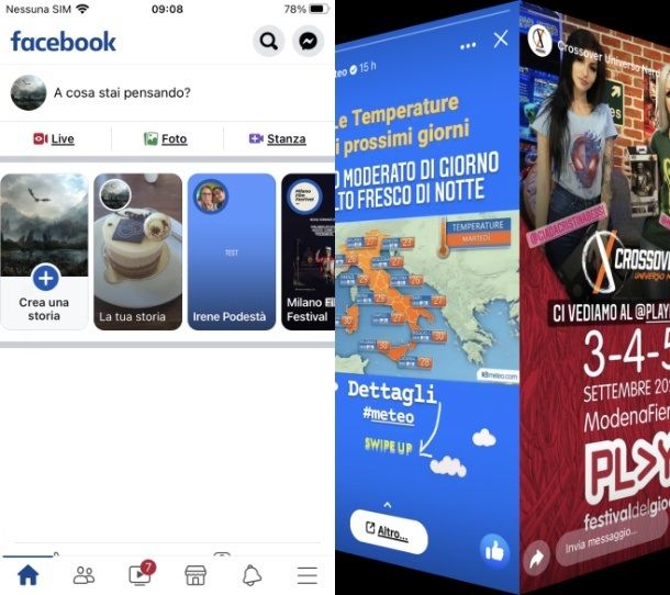 storie facebook app