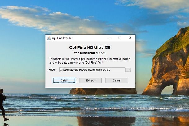 Installare OptiFine Minecraft