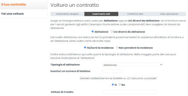 Voltura online Servizio Elettrico Nazionale