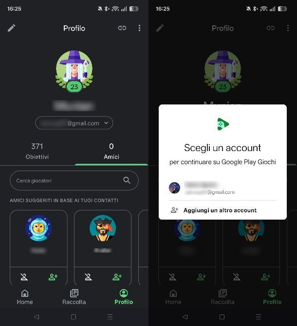 Come accedere all'account Google Play Giochi
