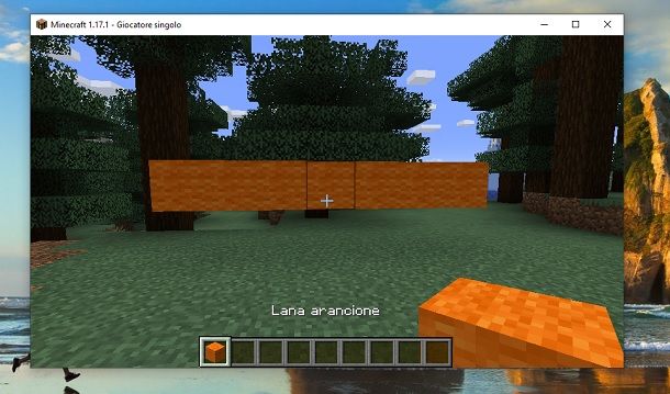 Fila lana arancione Minecraft