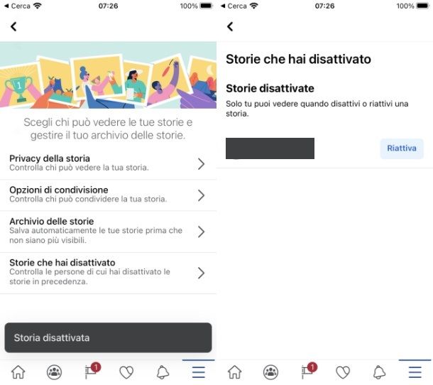 Come riattivare le storie di Facebook