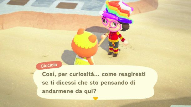 Partenza di un abitante in Animal Crossing: New Horizon