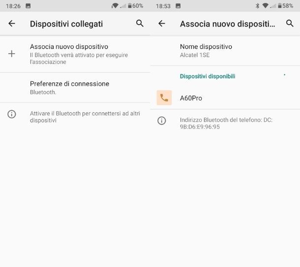 Impostazioni Bluetooth Android