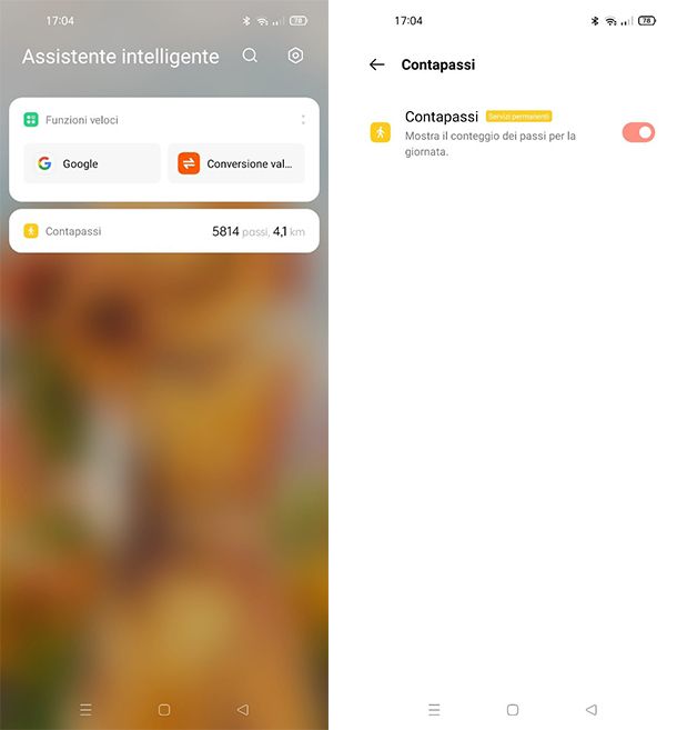 Come attivare il contapassi su OPPO