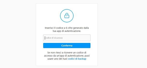 Accedere a Instagram con app di autenticazione