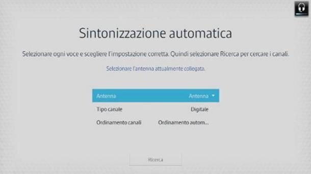 Sintonizzazione automatica Rai 1 Rai 2 Rai 3