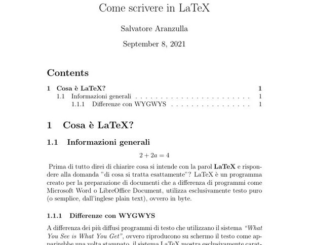 Realizzare tesi e report in LaTeX