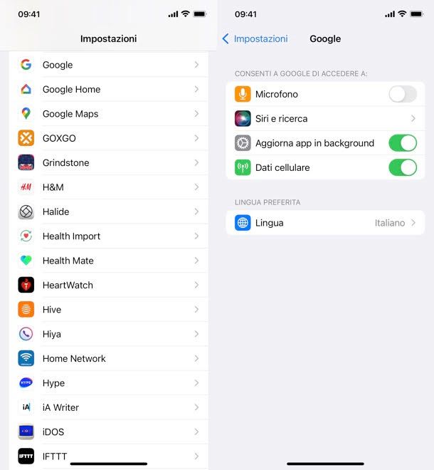 Disattivare microfono Google iPhone