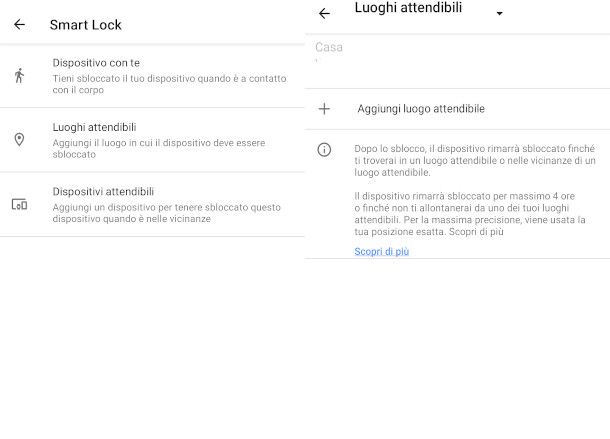 funzione Smart Lock Android