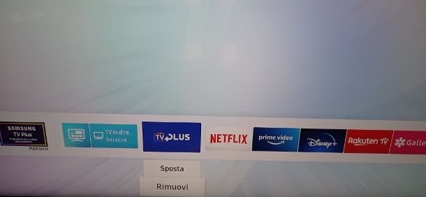 Rimuovere Samsung TV Plus