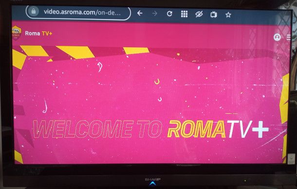 as roma TV+ su televisore