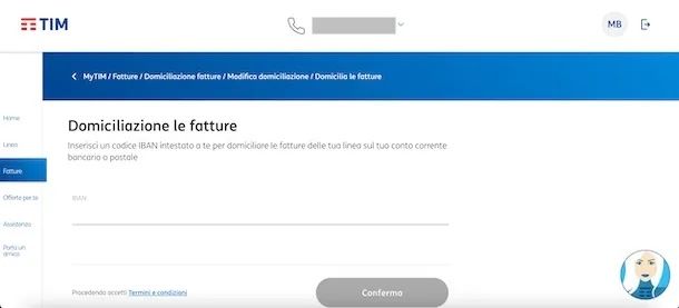 Domiciliazione bancaria TIM
