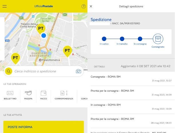 Come vedere raccomandata Poste Italiane da app