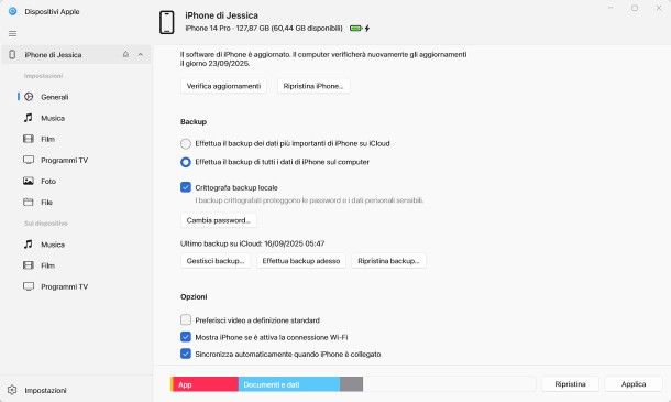 Come fare backup iPhone senza iCloud