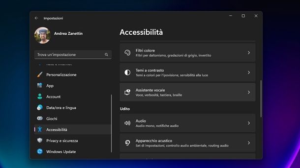 Come fare leggere dei testi Assistente vocale Windows 11