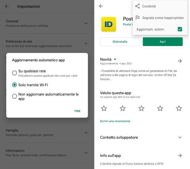 Aggiornamenti automatici Android