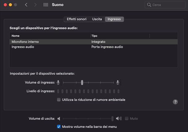 Come abbassare il volume del microfono su Mac