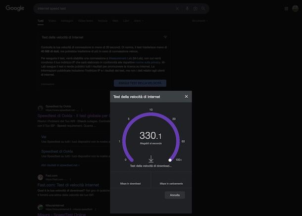Speedtest di Google