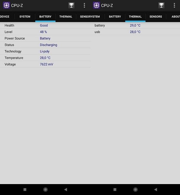 Come vedere le temperature CPUZ Android