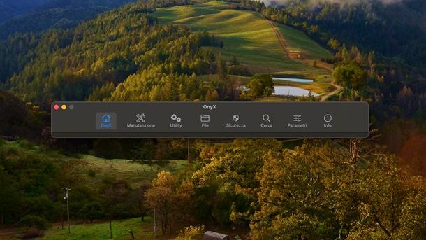 Interfaccia iniziale OnyX macOS