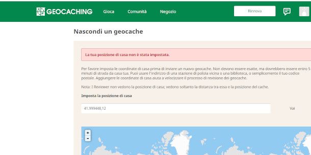 posizione casa geocaching