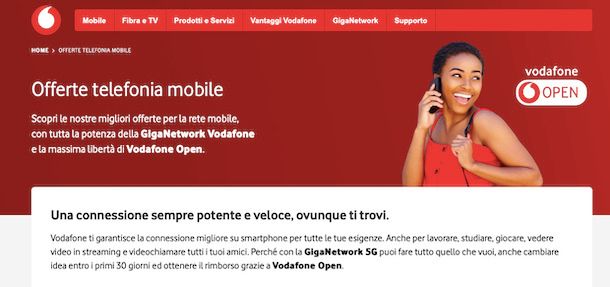 Vodafone offerte mobile sito