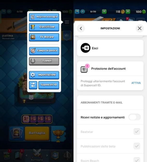 Come creare un 2 account su Clash Royale