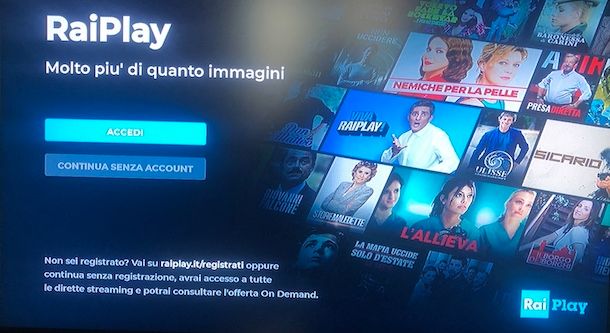 RaiPlay su Smart TV