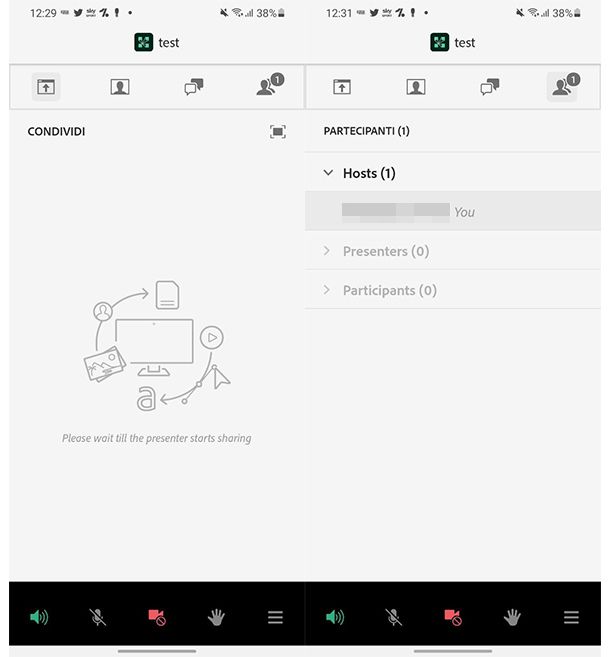 Come gestire partecipanti stanza Adobe Connect su smartphone e tablet