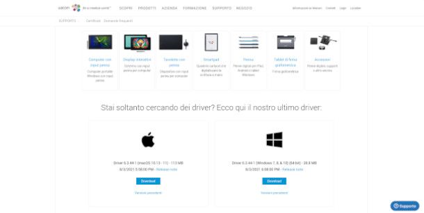 Pagina Download Driver Wacom