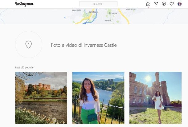 Come vedere un luogo su Instagram da PC