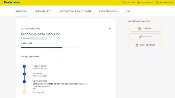 Come tracciare una raccomandata online