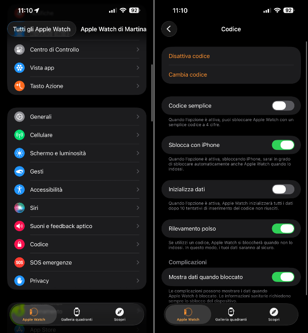 Apple Watch sblocco con iPhone
